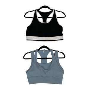 LOT Sports Bra DSG 90 Degree by Reflex‎ Women's XL Blue Black Sporty Athletic